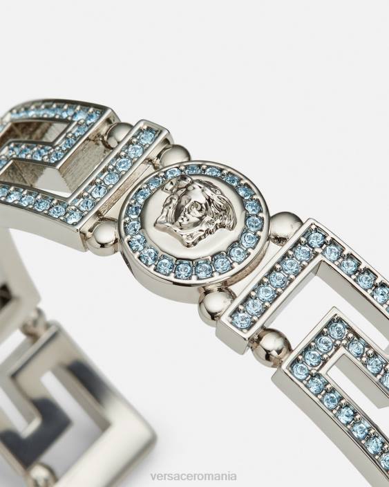 albastru deschis si metalic brăţară cu manşetă medusa greca de cristal Versace femei accesorii 40L6724