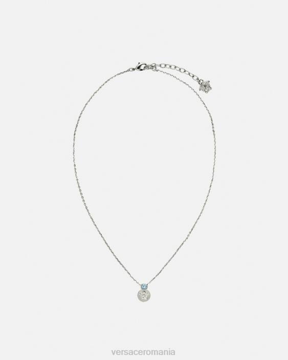 albastru deschis si metalic colier medusa de cristal Versace femei accesorii 40L6726