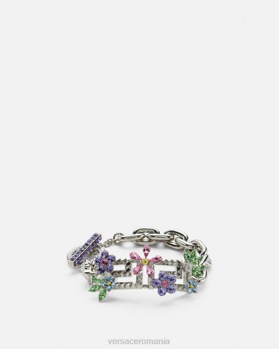 argint brățară cu flori de cristal Versace femei accesorii 40L6851