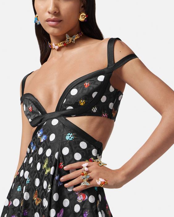 aur brățară manșetă cu fluturi de cristal Versace femei accesorii 40L6715