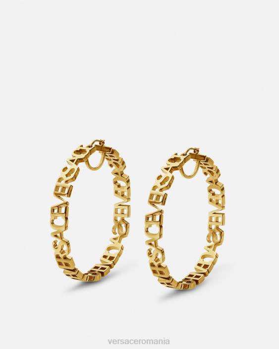 aur cercei cu cerc cu logo Versace femei accesorii 40L6803