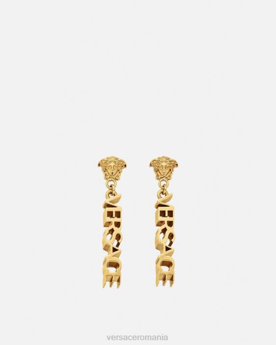 aur cercei cu picătură cu logo la medusa Versace femei accesorii 40L6804