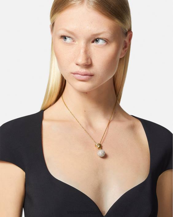 aur colier cu bile de cristal medusa Versace femei accesorii 40L6771