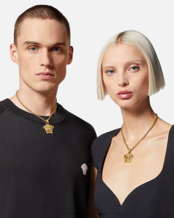 aur colier cu cristal la medusa Versace femei accesorii 40L6773