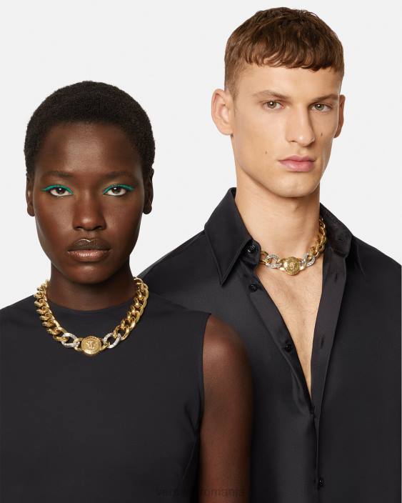 aur colier cu lanț cu medusa Versace femei accesorii 40L6785