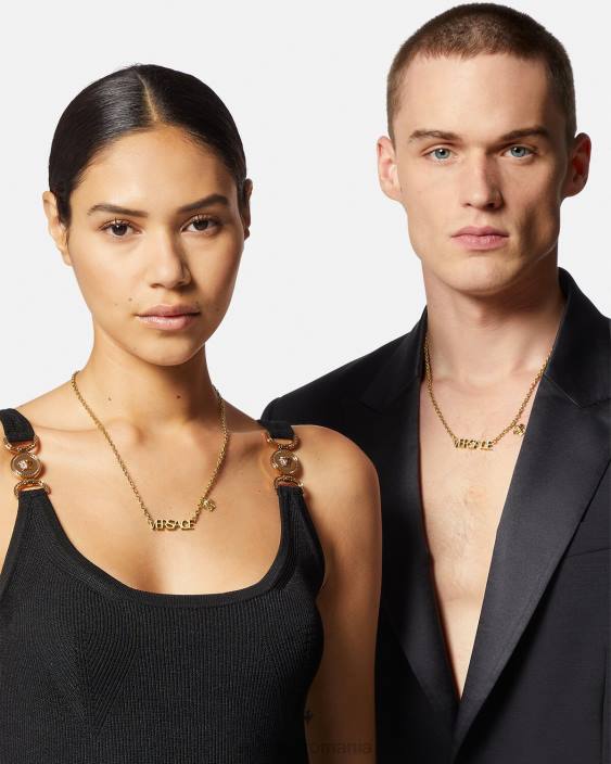 aur colier cu logo Versace femei accesorii 40L6801