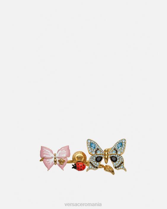 aur inel manșetă cu fluturi de cristal Versace femei accesorii 40L6714