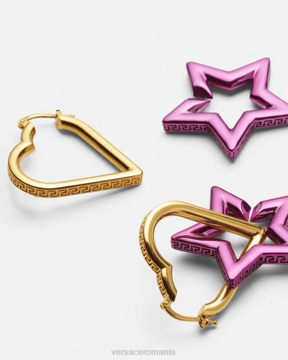auriu și fucsia cercei cu cerc cu lanț funky Versace femei accesorii 40L6830