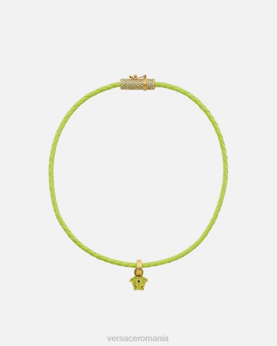 lămâie verde colier din piele medusa de cristal Versace femei accesorii 40L6853