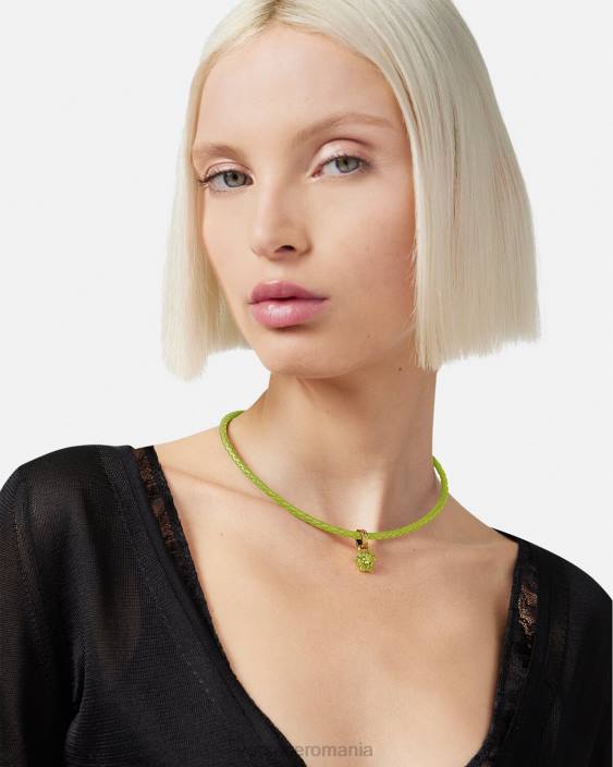 lămâie verde colier din piele medusa de cristal Versace femei accesorii 40L6853
