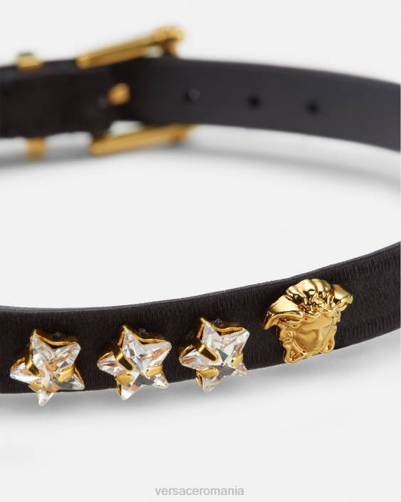 negru choker cu stea din cristal satinat Versace femei accesorii 40L6826