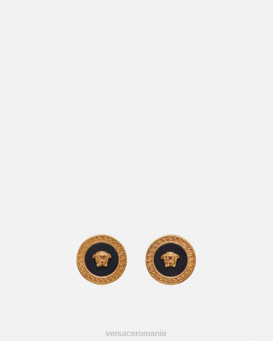 negru si auriu cercei stud medusa email Versace femei accesorii 40L6777