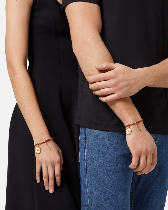 roșu și auriu brăţară cu mărgele tacâmuri medusa Versace femei accesorii 40L6820