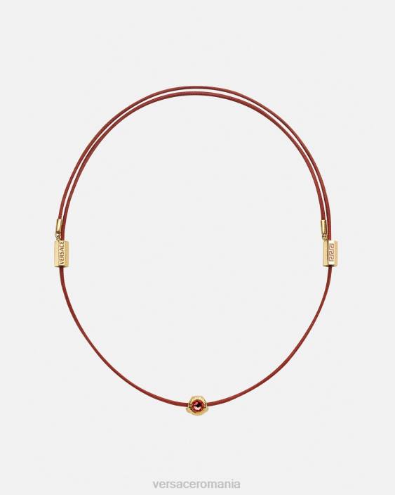 roșu și auriu colier cu snur cu medusa de cristal Versace femei accesorii 40L6843