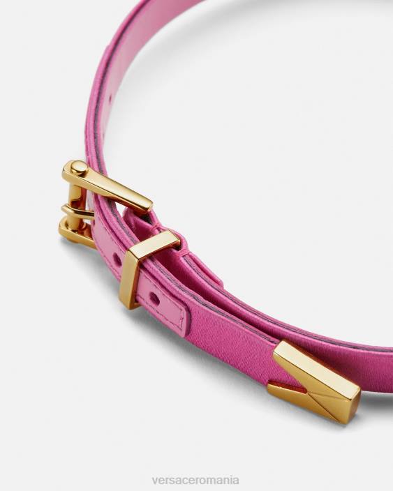 roz choker cu inimă de cristal satinat Versace femei accesorii 40L6827