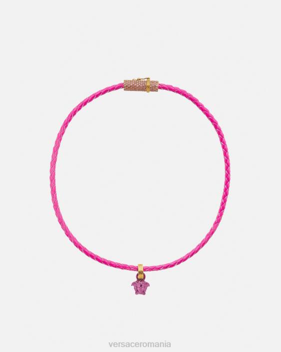 roz colier din piele medusa de cristal Versace femei accesorii 40L6852