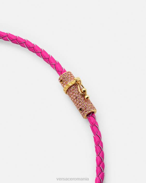 roz colier din piele medusa de cristal Versace femei accesorii 40L6852