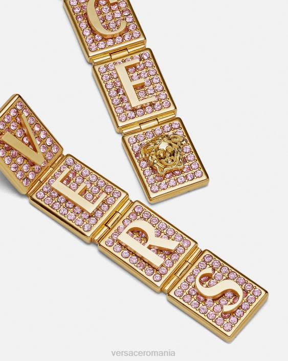 roz si auriu cercei cu gresie de cristal Versace femei accesorii 40L6735
