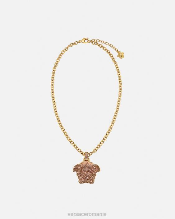 roz si auriu colier de cristal la medusa Versace femei accesorii 40L6725