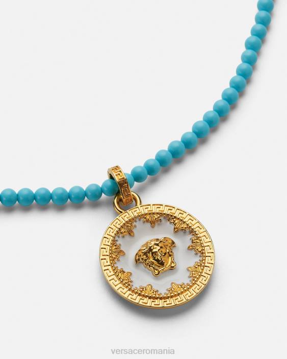 turcoaz colier cu margele placa medusa Versace femei accesorii 40L6817