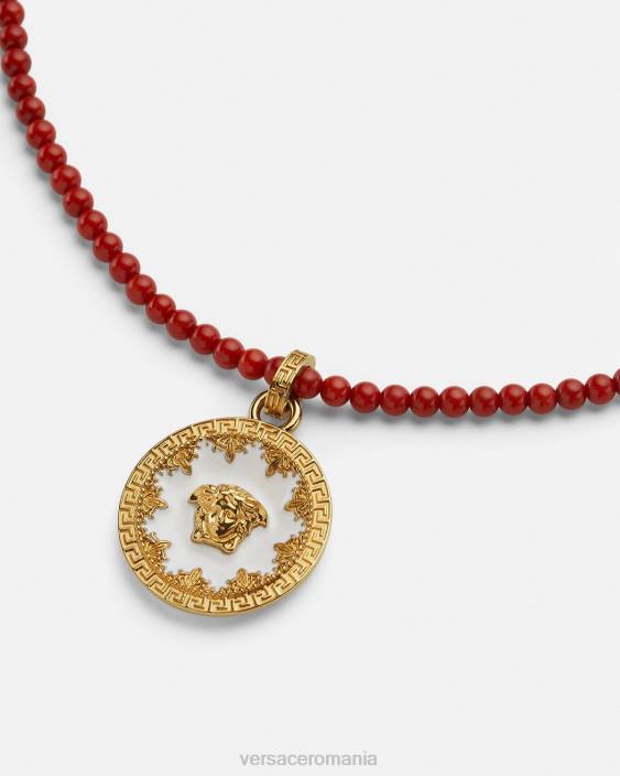 visiniu si auriu colier cu margele placa medusa Versace femei accesorii 40L6816