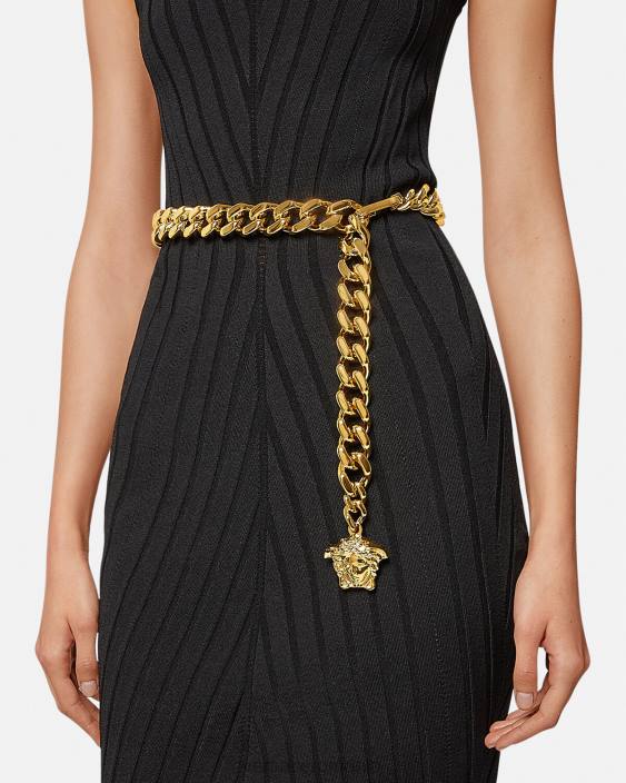 aur centura cu lanț la medusa Versace femei accesorii 40L6544