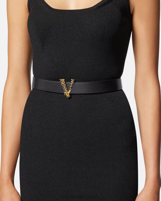 negru centura din piele cristal virtus Versace femei accesorii 40L6551