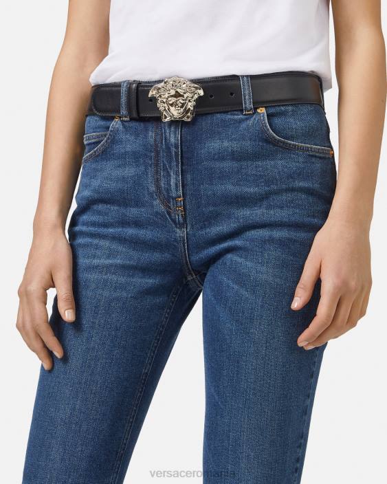 negru centura din piele la medusa Versace femei accesorii 40L6526