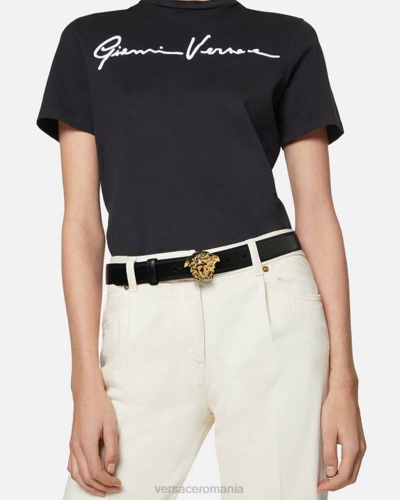negru centura din piele la medusa Versace femei accesorii 40L6528