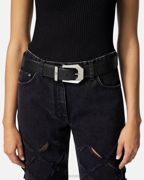 negru centura din piele medusa heritage Versace femei accesorii 40L6534