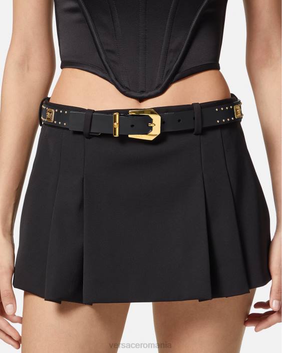 negru curea din piele cu împânzire medusa heritage Versace femei accesorii 40L6535