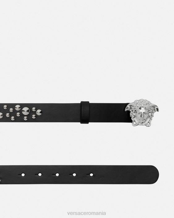 negru curea din piele la medusa cu țepi Versace femei accesorii 40L6545