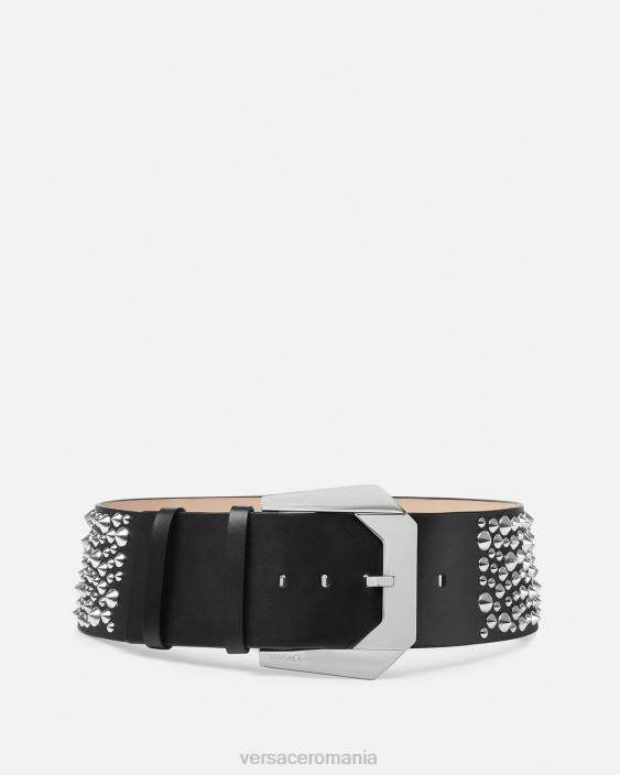 negru curea lată de patrimoniu medusa cu țepi Versace femei accesorii 40L6548