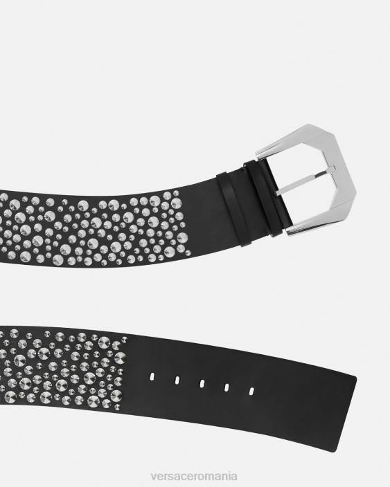 negru curea lată de patrimoniu medusa cu țepi Versace femei accesorii 40L6548