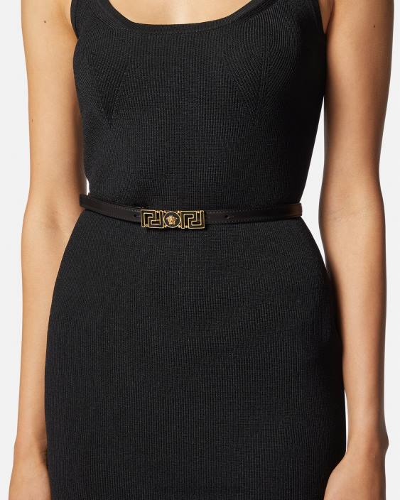 negru curea subtire din piele zeita greca Versace femei accesorii 40L6517