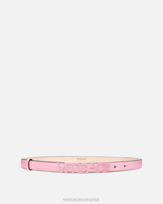 roz curea subțire din piele cu logo Versace femei accesorii 40L6550