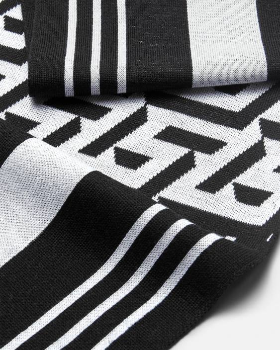 alb negru eșarfă tricot în dungi la greca Versace femei accesorii 40L6933