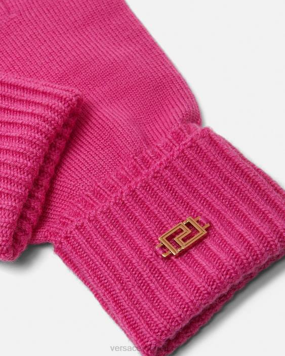 fucsie manusi de tricot greca Versace femei accesorii 40L6876