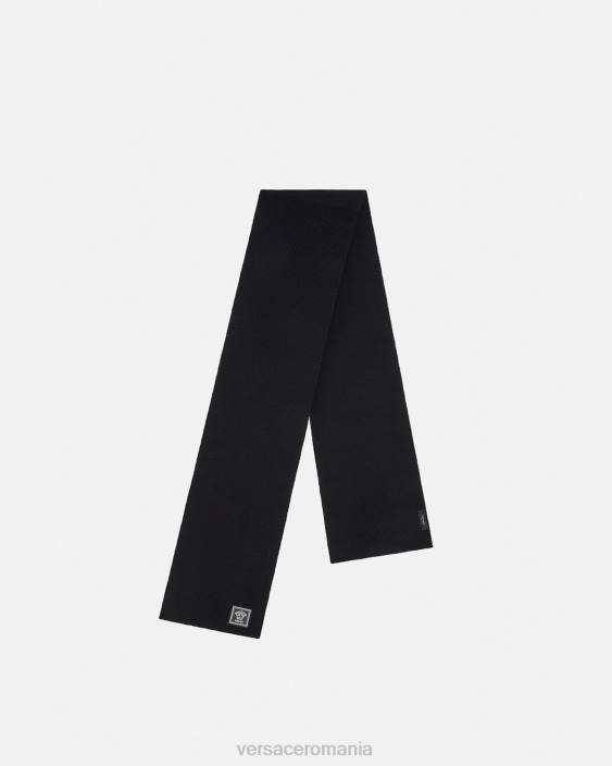 negru eșarfă cu nervuri din lână medusa Versace femei accesorii 40L6903