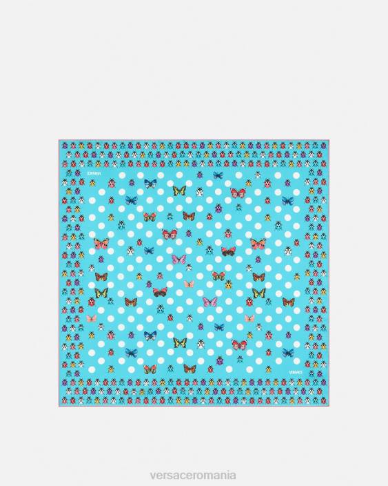 albastru fluturi foulard mare de mătase Versace femei accesorii 40L6891