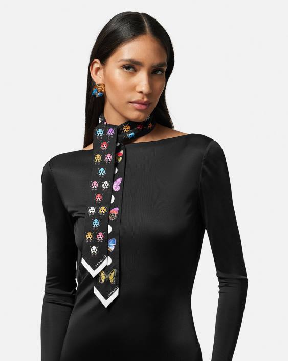 imprimare fluturi cravată eșarfă de mătase Versace femei accesorii 40L6863