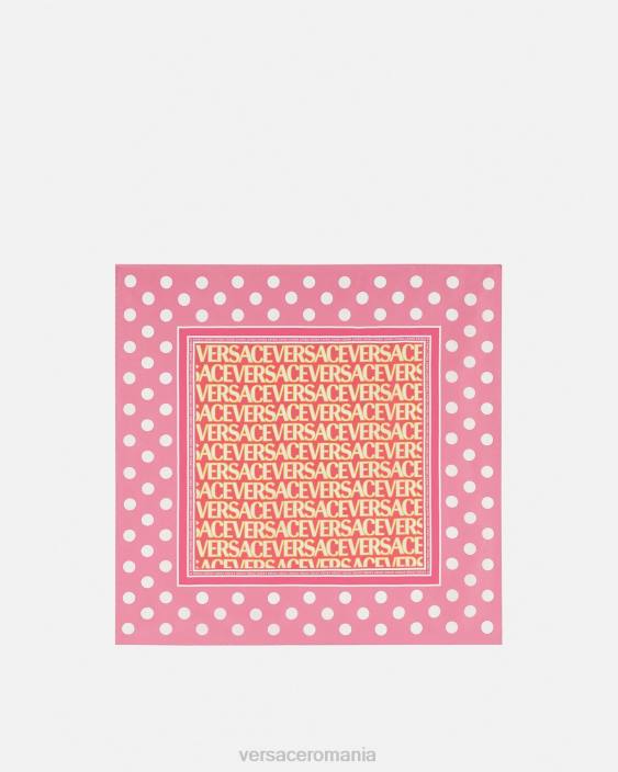 roz & alb foulard de mătase peste tot Versace femei accesorii 40L6885