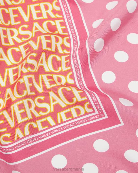 roz & alb foulard de mătase peste tot Versace femei accesorii 40L6885