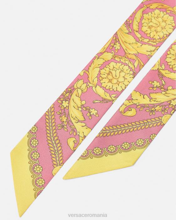roz cravată eșarfă de mătase barocco Versace femei accesorii 40L6888
