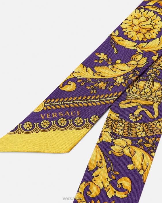 violet & auriu cravată eșarfă de mătase barocco Versace femei accesorii 40L6916