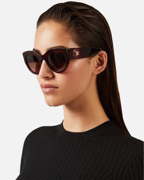 Burgundia ochelari de soare tribut bijuterie Versace femei accesorii 40L6684