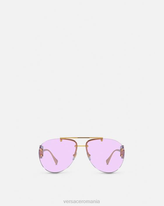 Violet ochelari de soare aviator dublu medusa Versace femei accesorii 40L6624