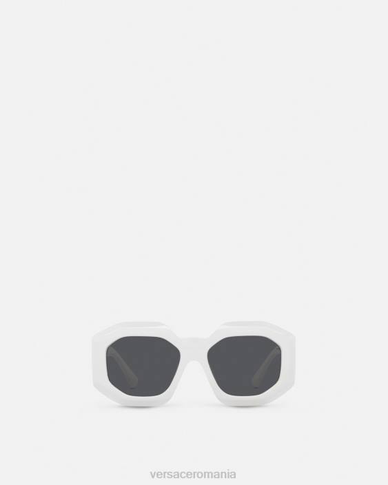 alb ochelari de soare pătrați maxi medusa biggie Versace femei accesorii 40L6634