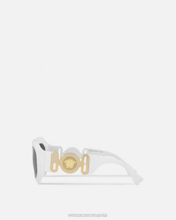 alb ochelari de soare pătrați maxi medusa biggie Versace femei accesorii 40L6634