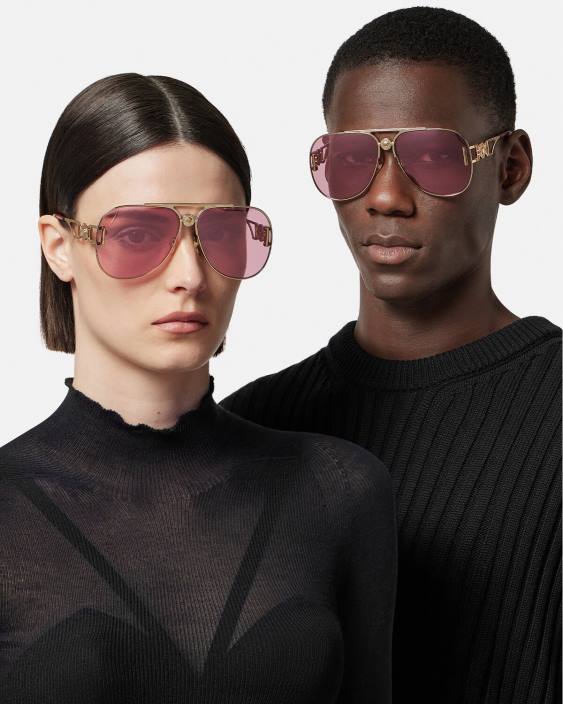 auriu si roz ochelari de soare pilot medusa biggie Versace femei accesorii 40L6598